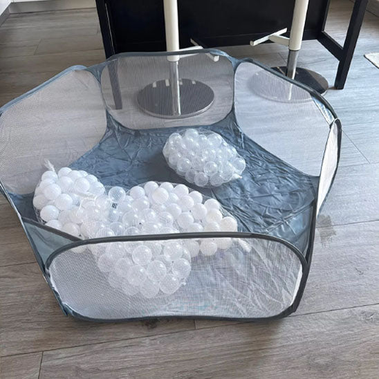 parc a balles bebe boules turquoise blanches or