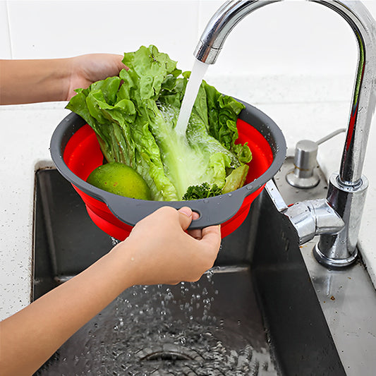 passoire pliable rouge grise lavage legumes cuisine