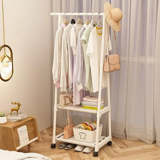 portant vetement blanc etageres accessoires