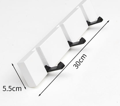 porte manteau blanc bois trois crochets noirs 