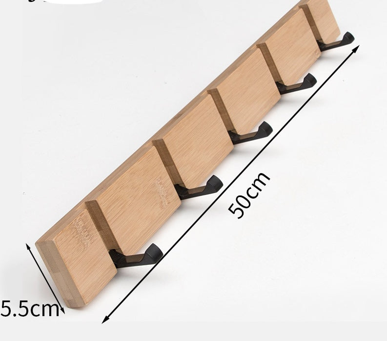 porte manteau bois cinq crochets noirs 