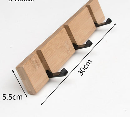 porte manteau bois trois crochets noirs 