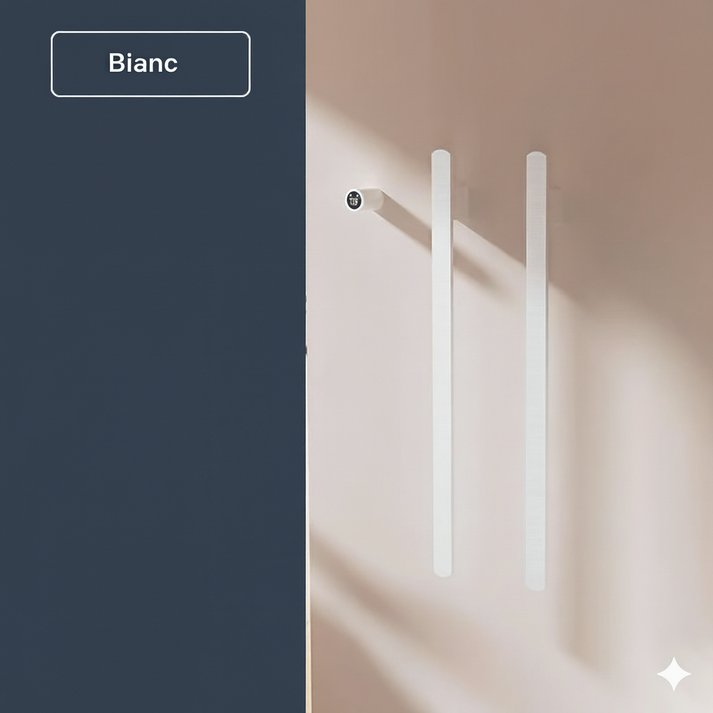 porte serviette double barres blanches verticales porte serviette salle de bain