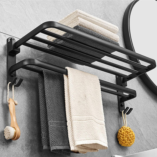 porte serviette metal noir etagere murale accessoires salle de bain