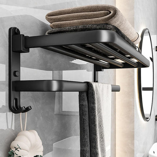 porte serviette noir metal etagere murale salle de bain