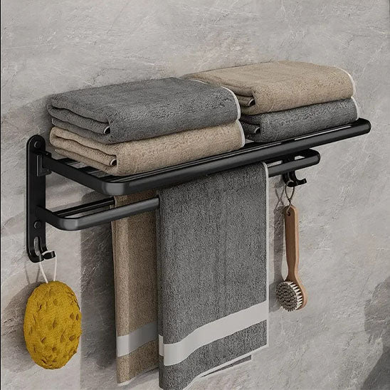 porte serviette noir metal rectangle etagere murale accessoires