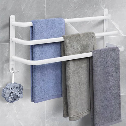 porte serviette salle de bain mural blanc 3 barres rotatives 2