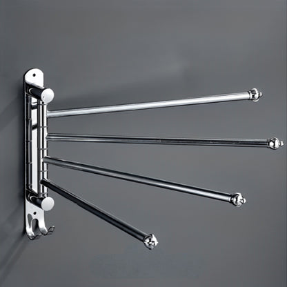 porte serviette salle de bain mural chrome 4 barres avec crochet