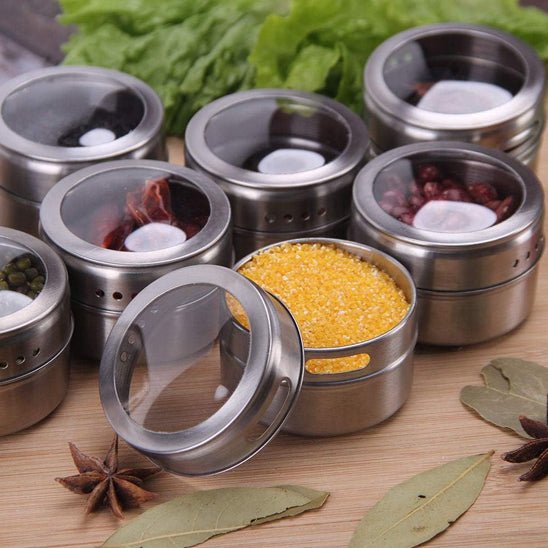 pot a epice inox transparent rangement cuisine
