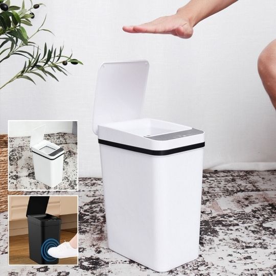 poubelle de cuisine automatique blanche capteur mouvement