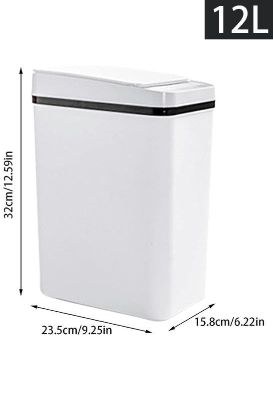 poubelle de cuisine automatique couvercle sensor blanc