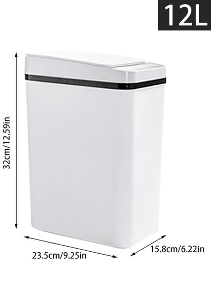 poubelle de cuisine automatique couvercle sensor blanc