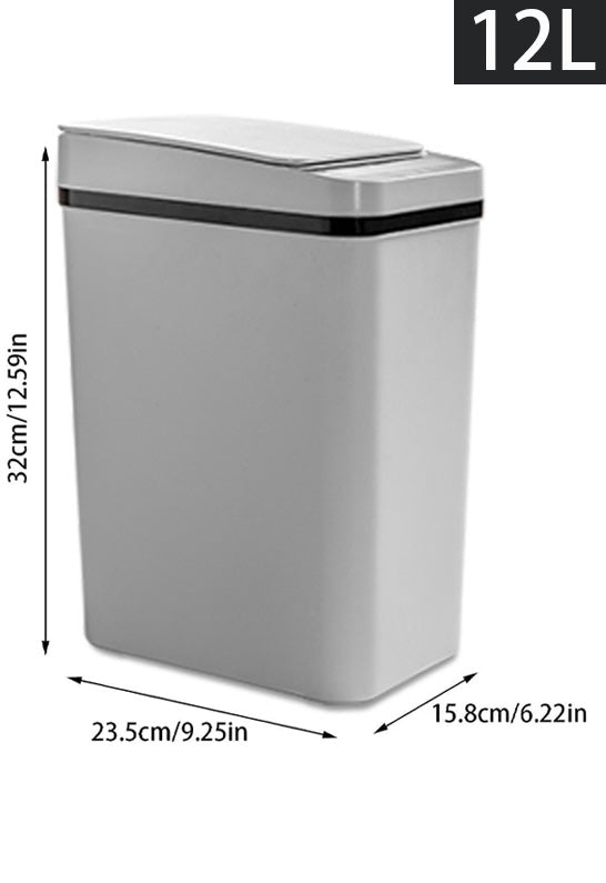 poubelle de cuisine automatique couvercle sensor gris