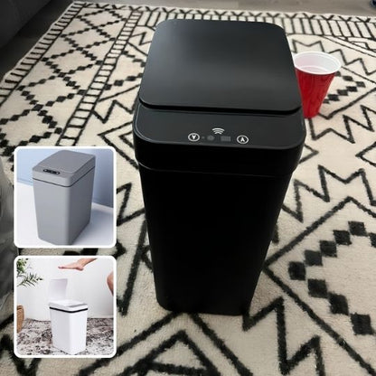 poubelle de cuisine automatique noire capteur intelligent