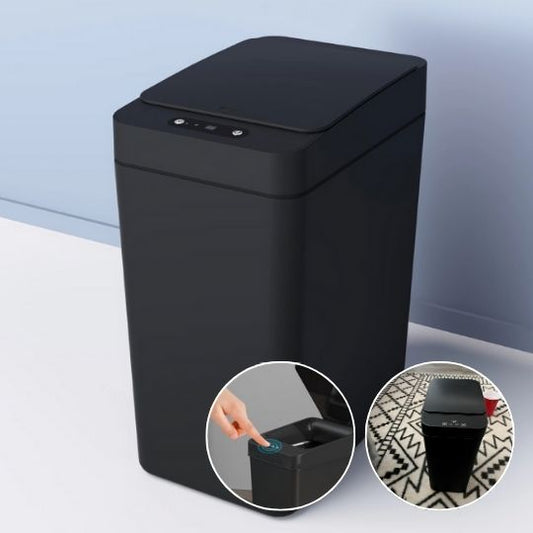 poubelle de cuisine automatique noire couvercle sensor tactile