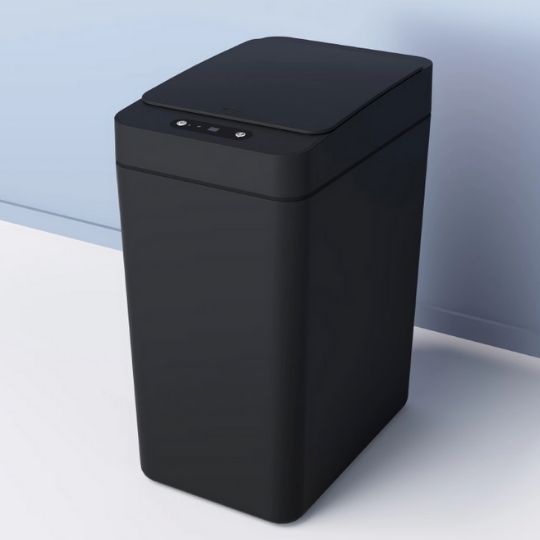 poubelle de cuisine automatique noire couvercle sensor