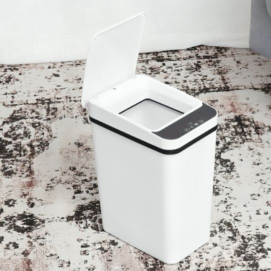 poubelle de cuisine automatique sensor blanche couvercle