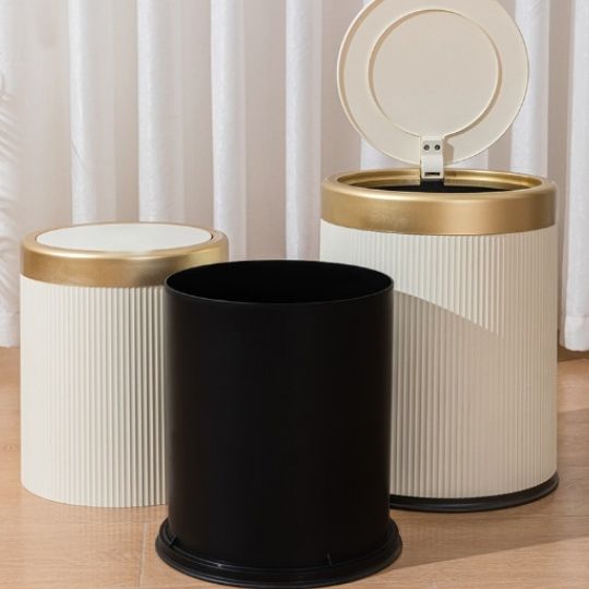 poubelle de cuisine blanche double paroi seau interieur