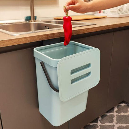 poubelle sous evier cuisine bleue