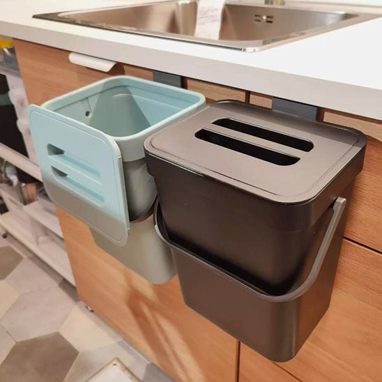 poubelle sous evier cuisine vert gris