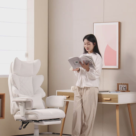 chaise de bureau blanche ergonomique 