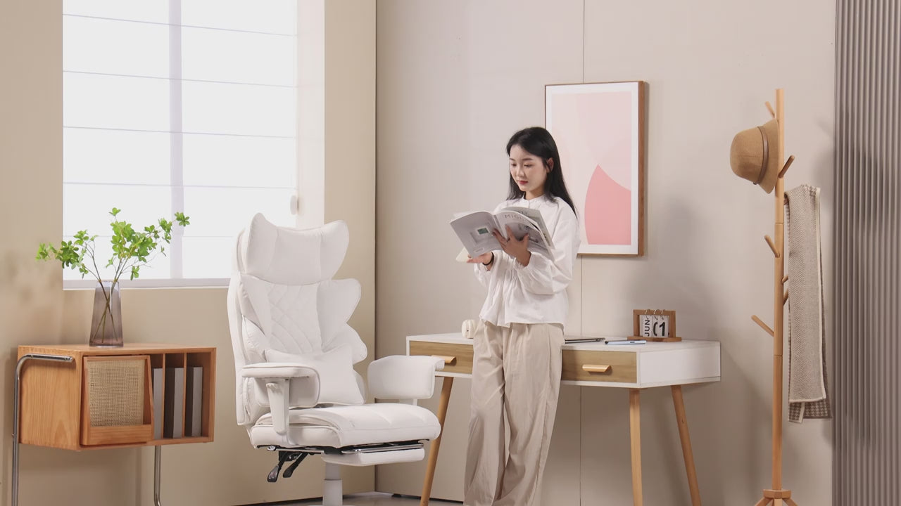 chaise de bureau blanche ergonomique 