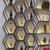 armoire a vin nid d’abeilles hexagonal retroeclaire or