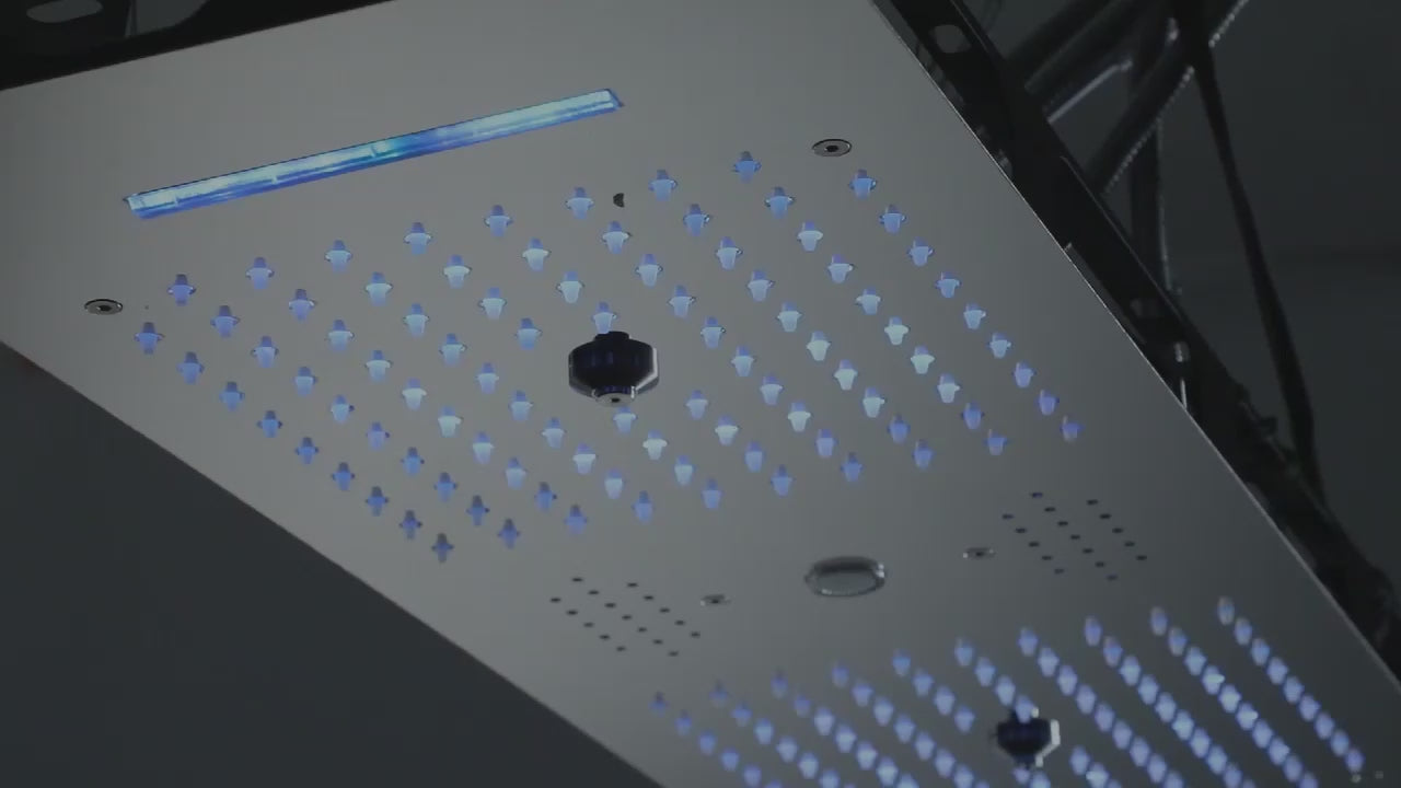 systeme de douche plafond carre led jets multiples