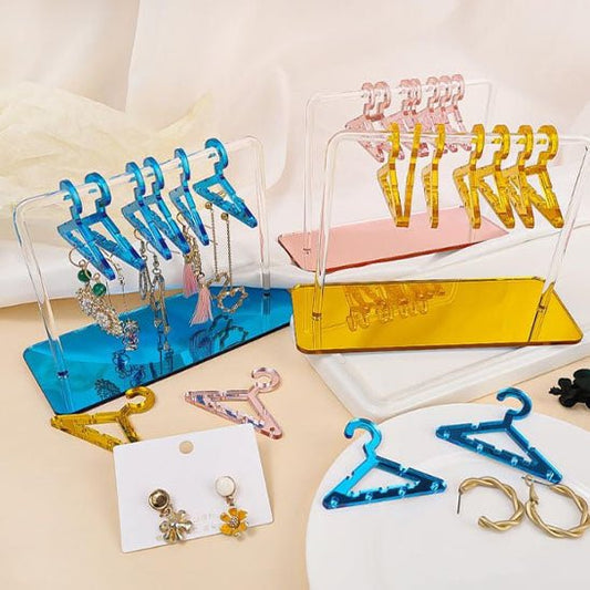 rangement bijoux porte boucles oreilles mini cintres acrylique color