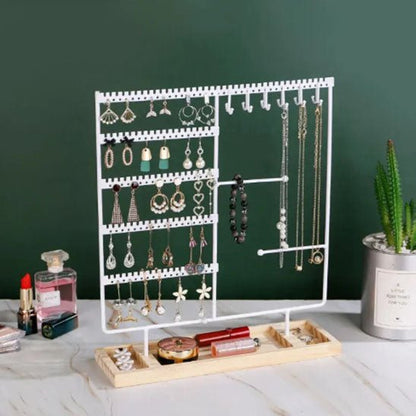 rangement bijoux porte metal blanc colliers boucles oreilles