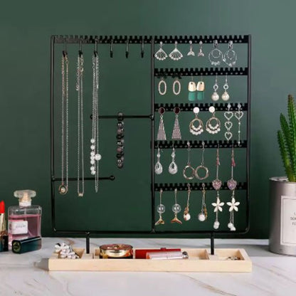 rangement bijoux porte metal noir colliers boucles oreilles 2
