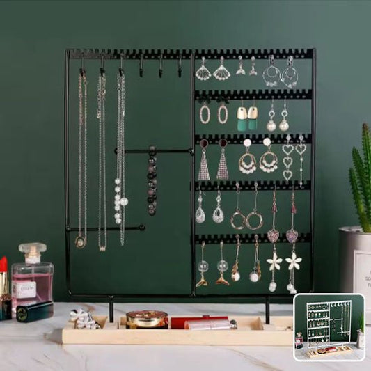 rangement bijoux porte metal noir colliers boucles oreilles