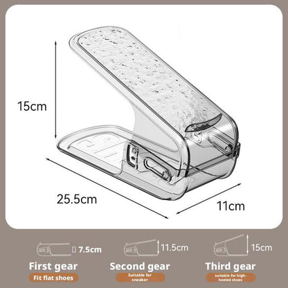 rangement chaussures double niveau transparent tiroir coulissant dimensions