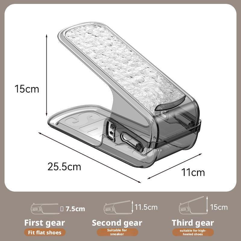 rangement chaussures double niveau transparent tiroir coulissant mesures