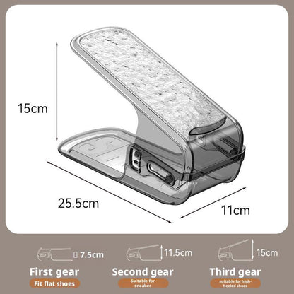 rangement chaussures double niveau transparent tiroir coulissant mesures