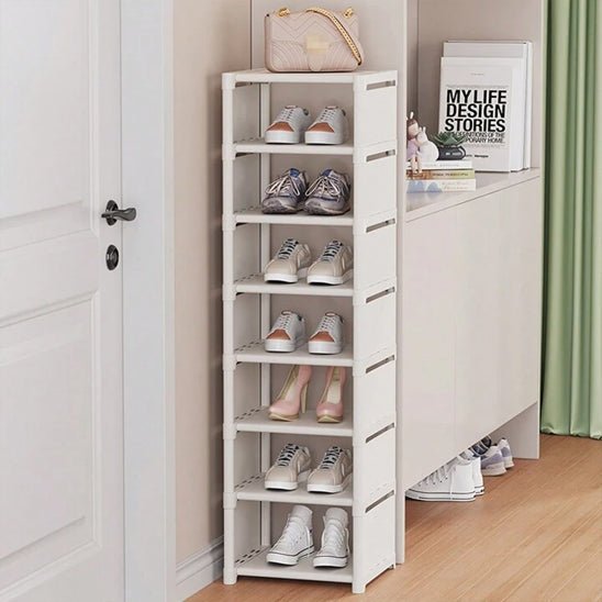 rangement chaussures etagere blanche 7 niveaux