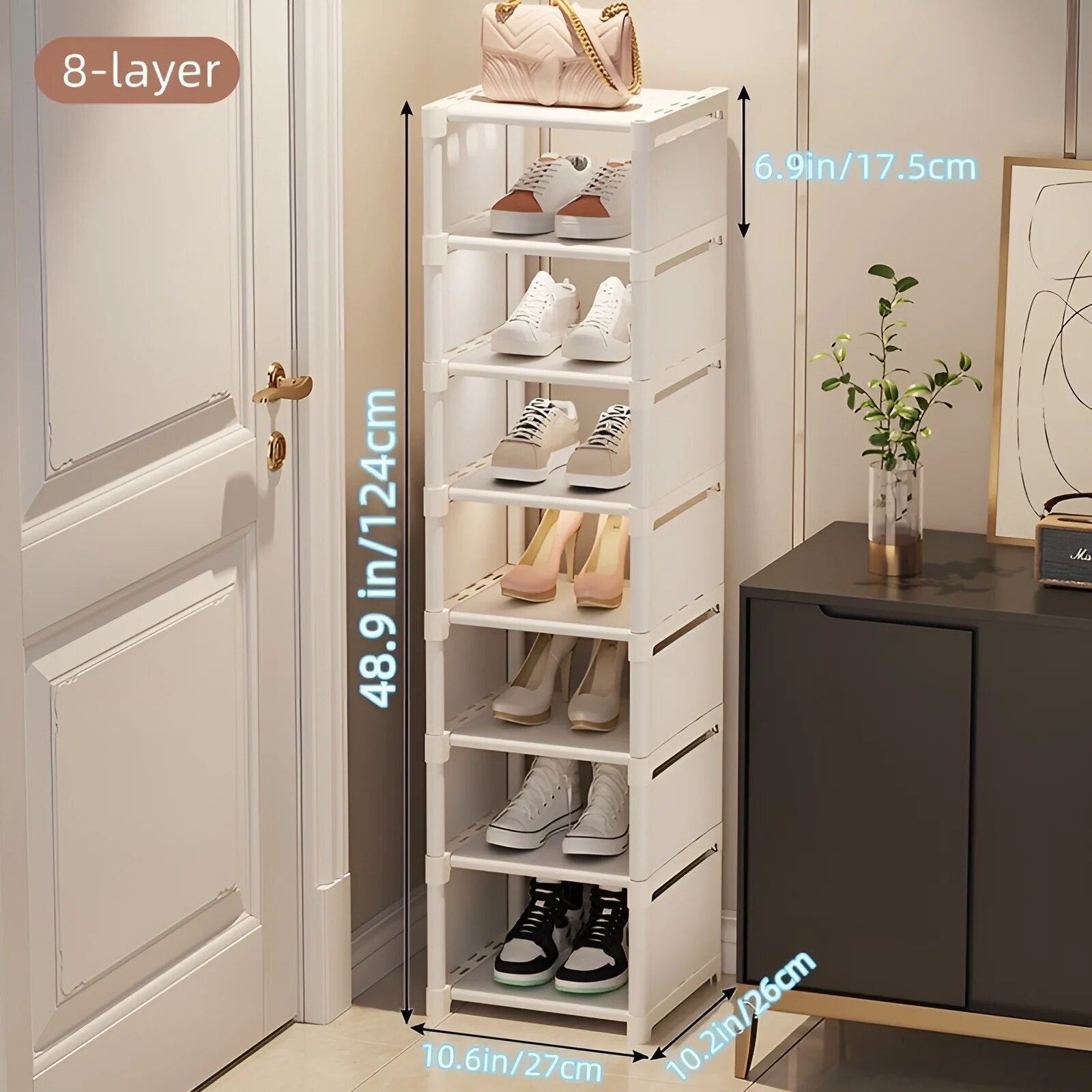 rangement chaussures etagere compacte 124 cm 