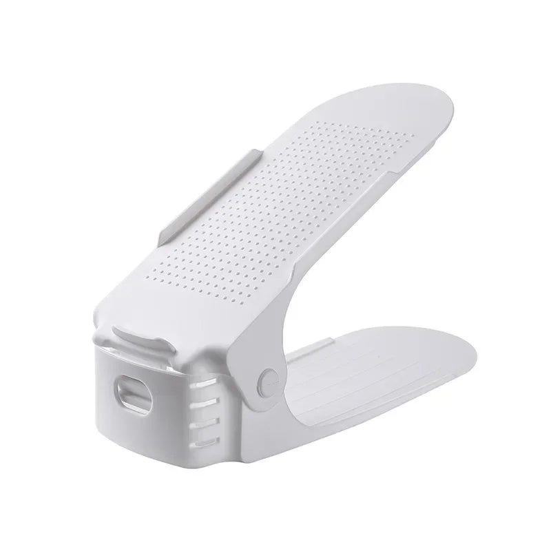 rangement chaussures support gain espace plastique blanc