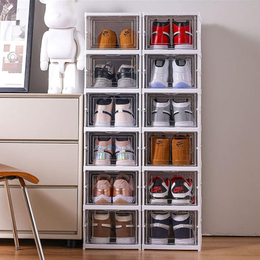rangement chaussures transparent boite empilable sneakers