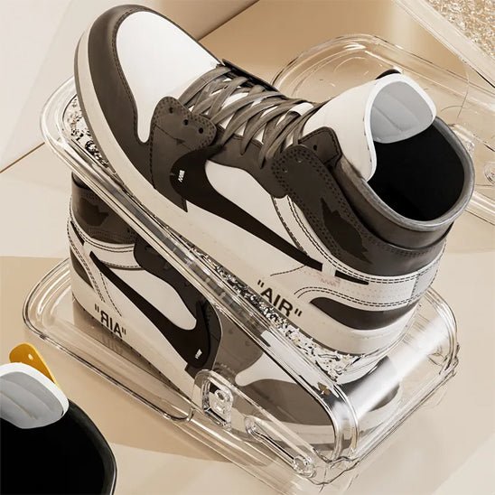 rangement chaussures transparent double niveau design