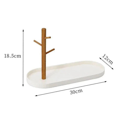 Rangement Clé - BranchOvalTray™ - Blanc - TIDOMY