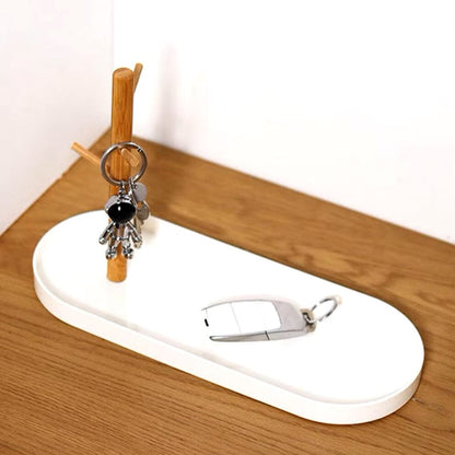 Rangement Clé - BranchOvalTray™ - Blanc - TIDOMY