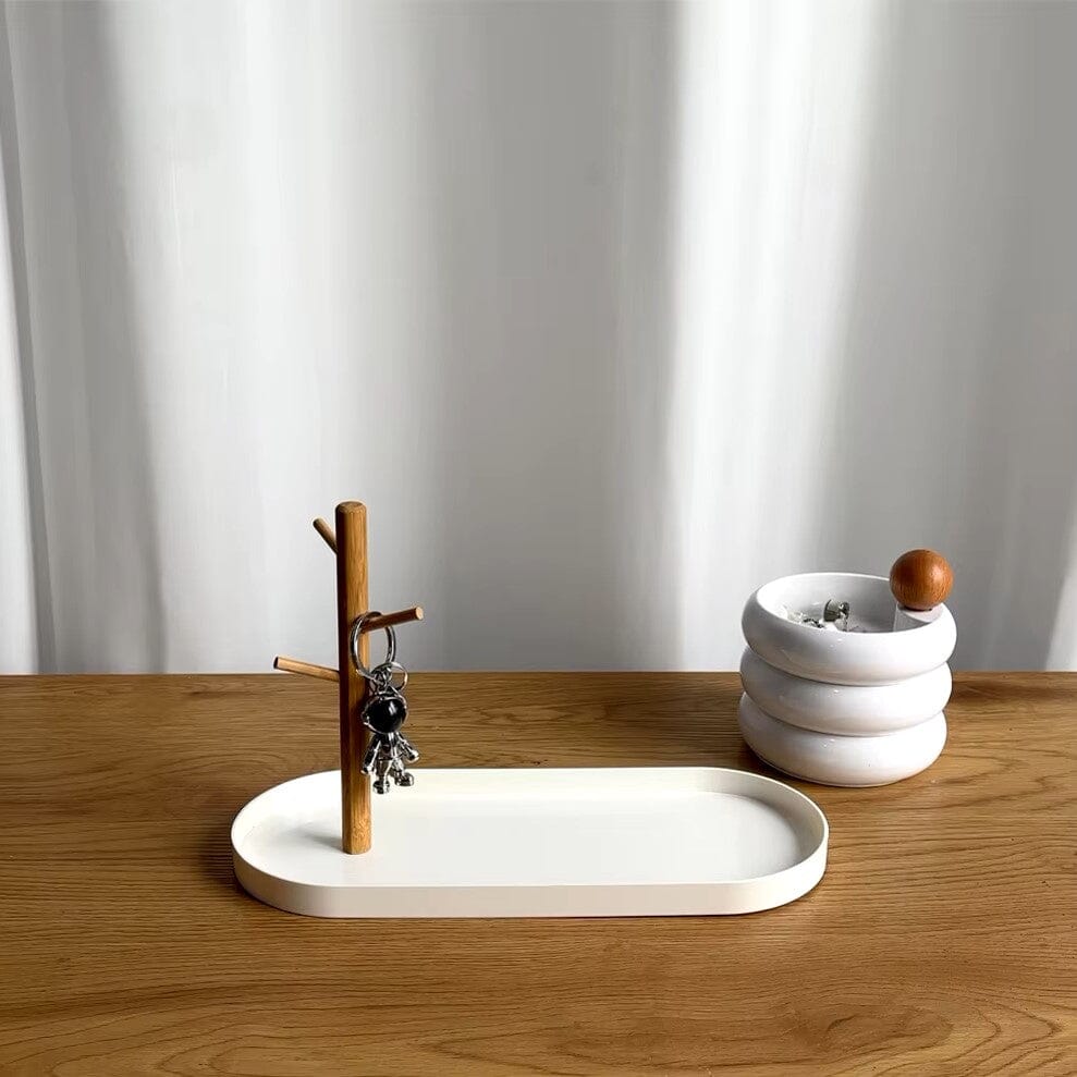 Rangement Clé - BranchOvalTray™ - Blanc - TIDOMY