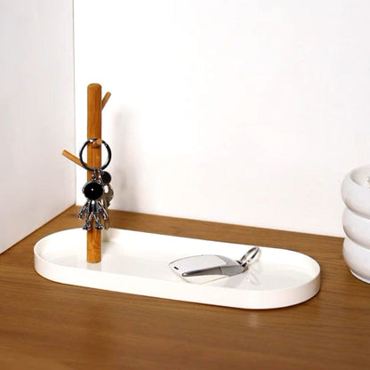 Rangement Clé - BranchOvalTray™ - Blanc - TIDOMY