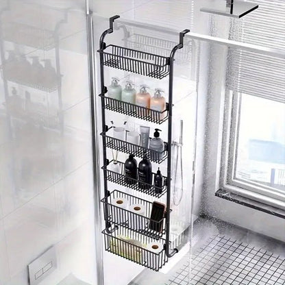 rangement cuisine suspendu douche noir accessoires