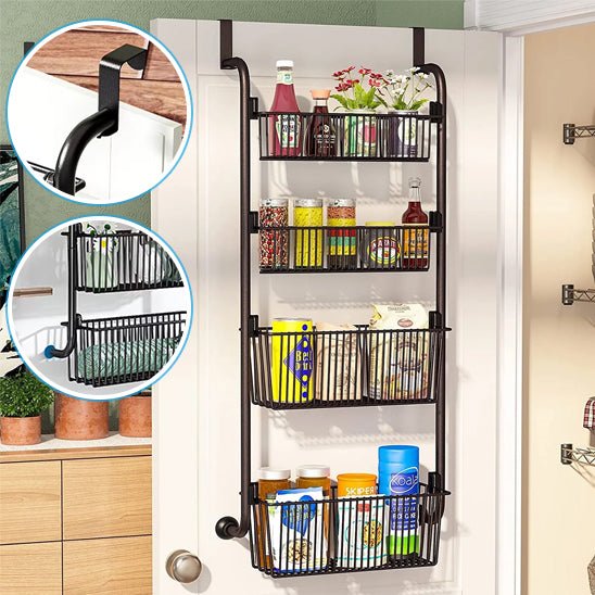 rangement cuisine suspendu porte noir cuisine