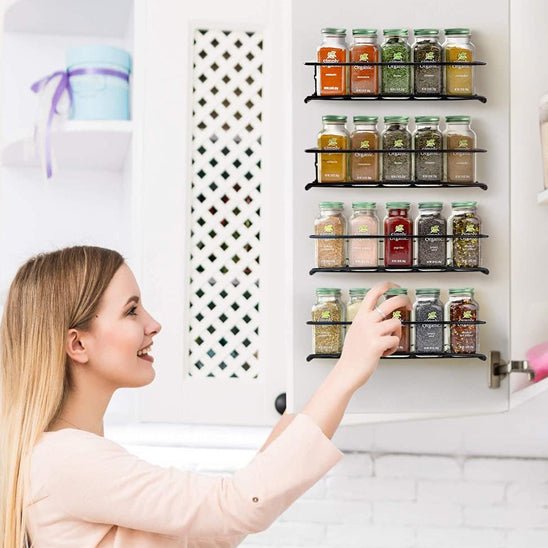 rangement pour epices etagere metal pots