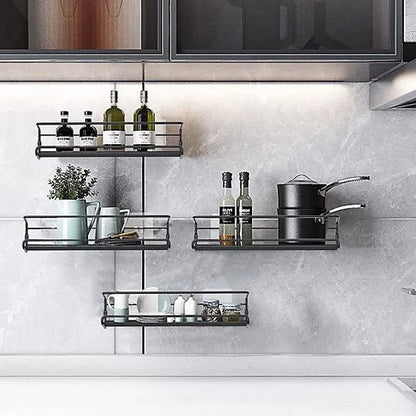 rangement pour epices etagere murale metal cuisine bouteilles ustensiles