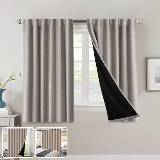 rideau occultant thermique beige clair chambre double couche
