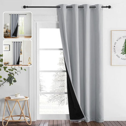 rideau occultant thermique gris clair salon lumiere naturelle